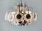 Steel Disc Chandelier in Melted Glass, 1970s 3