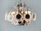 Steel Disc Chandelier in Melted Glass, 1970s, Image 3