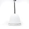 White Glass Ceiling Lamp with Black Edges, 1970s, Image 1