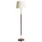 Mid-Century Brass and Brown Leather Floor Lamp 1