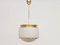 Large Brass and Milk Glass Kappa Pendant Lamp by Sergio Mazza for Artemide, Italy, 1960s 1