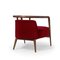 Fauteuil Essex en Velours Rouge par Javier Gomez 3