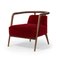 Fauteuil Essex en Velours Rouge par Javier Gomez 1