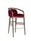 Essex Red Velvet Bar Stool by Javier Gomez 1