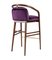 Tabouret de Bar Essex en Velours Violet par Javier Gomez 3