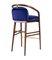 Essex Blue Velvet Bar Stool by Javier Gomez, Image 3