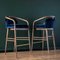 Tabouret de Bar Essex en Velours Bleu par Javier Gomez 4