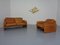 Cognac Leather DS-61 Lounge Chair & 2 Seater Sofa from de Sede, 1960s, Set of 2 1