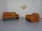 Cognacfarbener DS-61 Ledersessel & 2-Sitzer Sofa von de Sede, 1960er, 2er Set 1