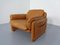 Poltrona DS-61 in pelle color cognac con divano a due posti di de Sede, anni '60, set di 2, Immagine 12