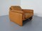 Poltrona DS-61 in pelle color cognac con divano a due posti di de Sede, anni '60, set di 2, Immagine 11