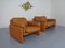 Cognacfarbener DS-61 Ledersessel & 2-Sitzer Sofa von de Sede, 1960er, 2er Set 2