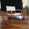White Leather Cantilever Chair 2
