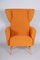 Orange Wingback Armchair, Czechia, 1950s 2