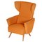 Orange Wingback Armchair, Czechia, 1950s 1