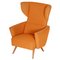 Orange Wingback Armchair, Czechia, 1950s, Image 1