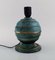 Art Deco Table Lamp in Green Patinated Metal 2
