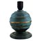 Art Deco Table Lamp in Green Patinated Metal 1