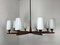 Mid-Century Teak Chandelier by Uno & Osten Kristiansson for Luxus 1