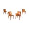 Beech & Leather Model Cos Chairs by Josep LLuscà for Cassina, Set of 4 1