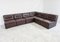 Vintage Brown Patchwork Leather Modular Sofa, 1970s, Set of 7 4