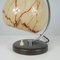 French Walnut, Chrome & Opaline Glass Table Lamp, 1930s 11