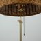 Mid-Century Adjustable Bienenkorb Wicker Brass Floor Lamp 9