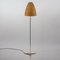 Mid-Century Adjustable Bienenkorb Wicker Brass Floor Lamp 2