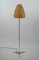 Mid-Century Adjustable Bienenkorb Wicker Brass Floor Lamp 3