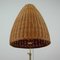 Verstellbare Mid-Century Bienenkorb Korbgeflecht Stehlampe aus Messing 13