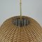 Schwedische Mid-Century Modern Rattan Kugel Hängelampe, 1960er 5