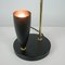 Mid-Century French Reflecting Black and Brass Table Lamp, 1950s 11