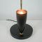 Lámpara de mesa francesa Mid-Century reflectante de latón en negro, años 50, Imagen 10