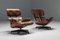 Lounge Chair in Brown with Ottoman by Eames for Herman Miller, 1960s, Set of 2 14