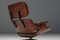 Lounge Chair in Brown with Ottoman by Eames for Herman Miller, 1960s, Set of 2 8