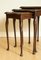 Mahogany Nest of Tables with Queen Anne Style Legs and Leather Top 7