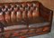 Art Deco Chesterfield Sofa aus braunem Leder, 1920er 5