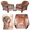 Antique Victorian Hand Carved Owl Head Country House Armchairs, Set of 2 1