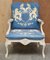 Vintage Italian Hand Painted Armchair Coat of Arms Armorial Upholstery, Set of 2 3