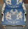 Vintage Italian Hand Painted Armchair Coat of Arms Armorial Upholstery, Set of 2 5