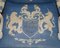 Vintage Italian Hand Painted Armchair Coat of Arms Armorial Upholstery, Set of 2, Image 6