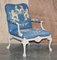 Vintage Italian Hand Painted Armchair Coat of Arms Armorial Upholstery, Set of 2 2