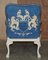 Vintage Italian Hand Painted Armchair Coat of Arms Armorial Upholstery, Set of 2 12