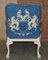 Vintage Italian Hand Painted Armchair Coat of Arms Armorial Upholstery, Set of 2, Image 12