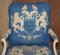 Vintage Italian Hand Painted Armchair Coat of Arms Armorial Upholstery, Set of 2, Image 15