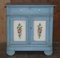 Antique French Hand Painted Duck Blue Pine Kitchen Sideboard Buffet, 1880s 2