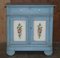 Antique French Hand Painted Duck Blue Pine Kitchen Sideboard Buffet, 1880s, Image 2