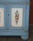 Antique French Hand Painted Duck Blue Pine Kitchen Sideboard Buffet, 1880s, Image 5