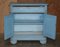 Antique French Hand Painted Duck Blue Pine Kitchen Sideboard Buffet, 1880s, Image 13