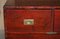 Antique Victorian Pitch Pine Military Campaign Chest of Drawers and Name Plate 4